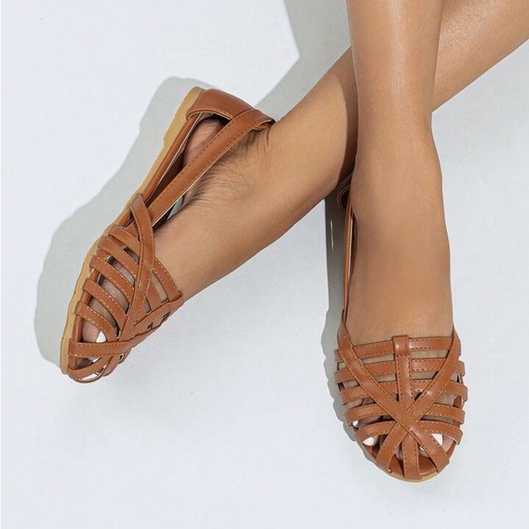 Women's Woven Detail Open Flat Shoes in very good condition - Picture 5 of 5